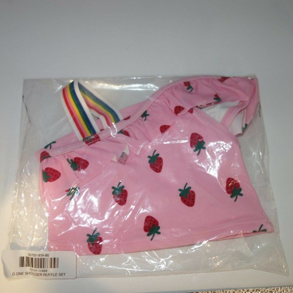 NEW Hanna Andersson Pink Strawberry Ruffle Tankini Swimsuit Size 80 18-2… - Picture 9 of 9